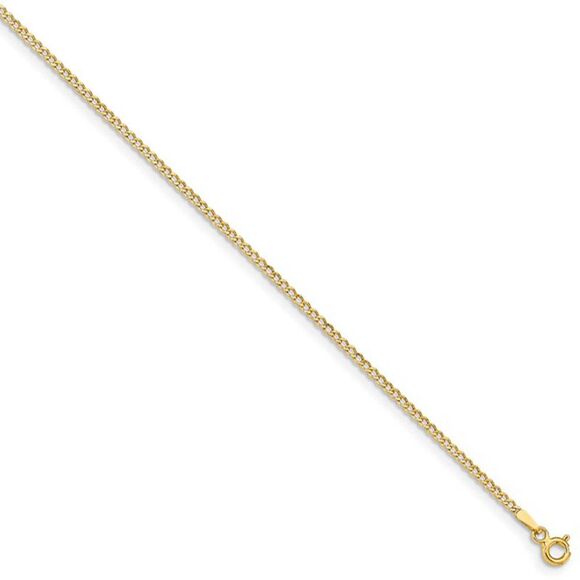 1.8mm 14k Yellow Gold Hollow Curb Chain Necklace, 24 Inch
